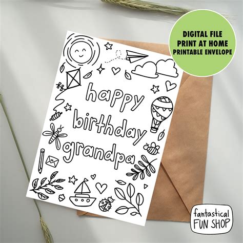 Happy Birthday Grandpa Card For Grandfather From Grandchild Etsy