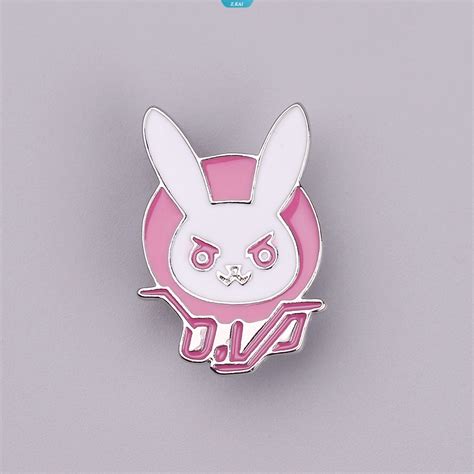 Overwatch Game Dva Rabbit Bunny Metal Pin Pink Trendy Jewelry Diva