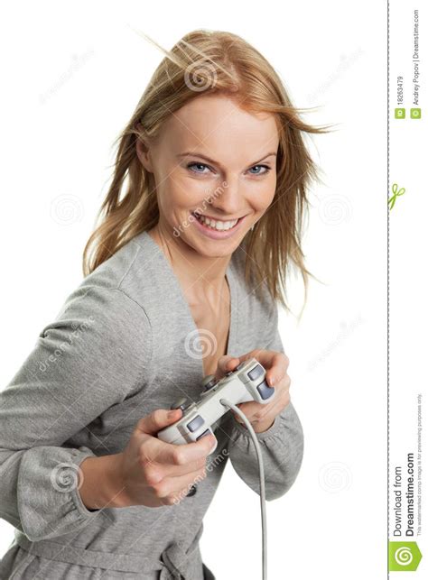 Beautilful Young Woman Playing Videogames Stock Image Image Of Home