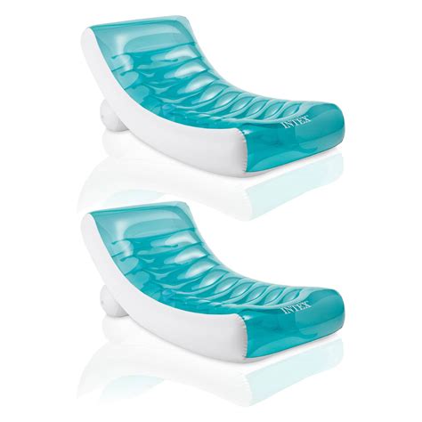 Intex Inflatable Rockin Lounge Pool Floating Raft Chair With Cupholder