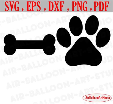 Paw Print Svg Bone Svg Paw Print Dog Paw Print Svg Dog Bone Etsy