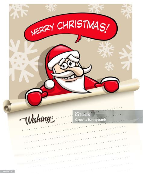 Santas Wishing List Paper Stock Illustration Download Image Now