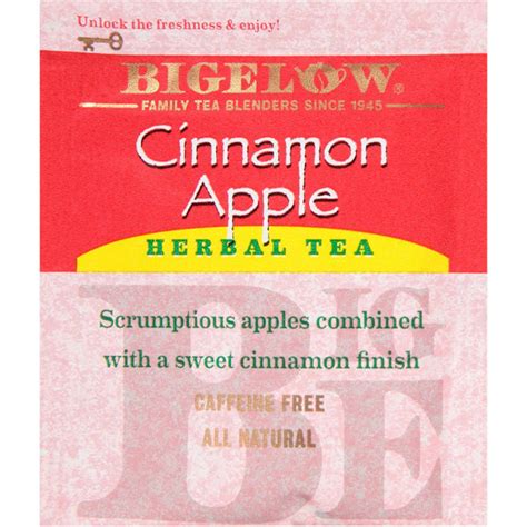 bigelow apple cinnamon tea bags 28ct canteen of northern california