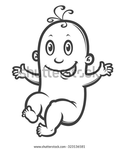 Illustration Newborn Little Smiling Baby Vector Stock Vector Royalty