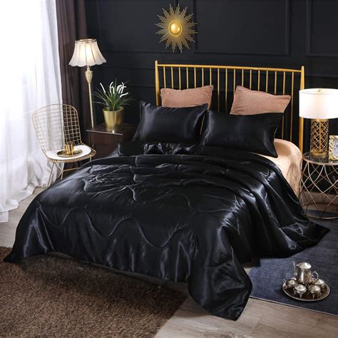 Ntbed Luxury Silky Satin Comforter Set Soft Lightweight Microfiber Sexy Quilted Ebay