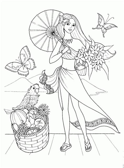 Kate, the duchess of ca. Fashion Model for Summertime Coloring Page | Coloring Sky