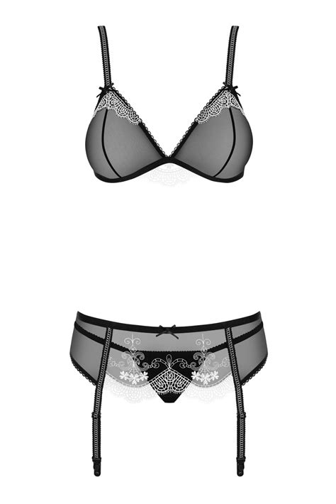 Lingerie Set With Bra Garter Belt And Thong Os0584 Womanizher
