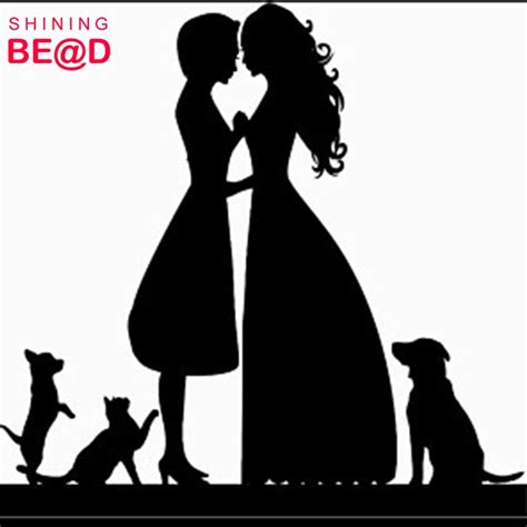 2018 lesbian couple silhouette acrylic wedding cake topper for homosexuality buy cake topper