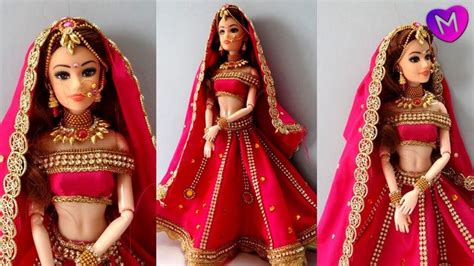Barbie Lehenga How To Decorate A Doll With Indian Bridal Dress And