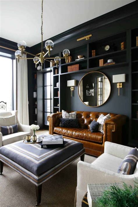 28 Gorgeous Living Rooms With Black Walls That Create Cozy Drama Living