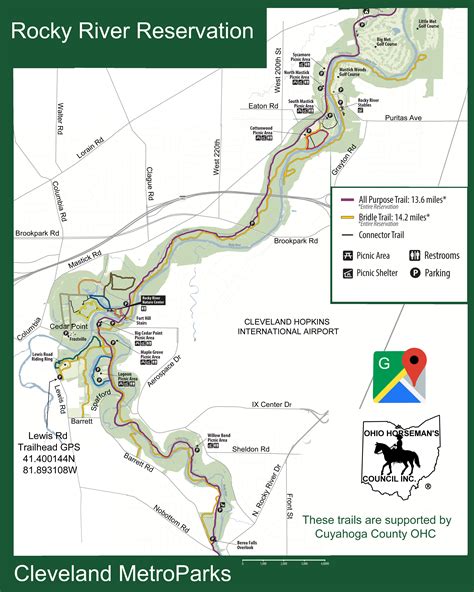 Rocky River Metropark Map