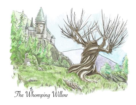 Illustration Print 'Whomping Willow' Harry Potter