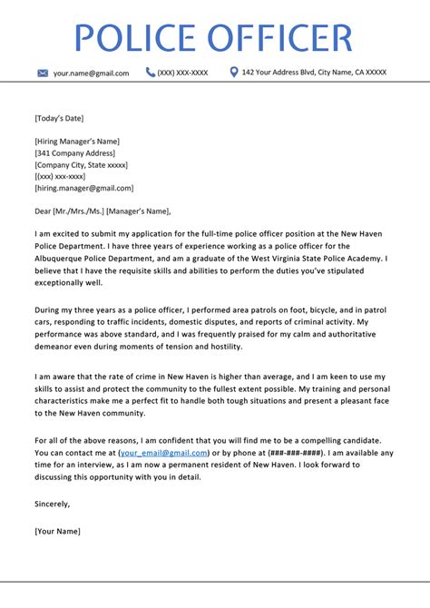 This sample letter will help you know how to address the major credit bureaus about disputing errors on your credit report. Police Officer Cover Letter Example | Resume Genius ...