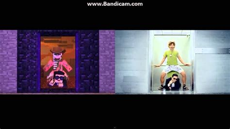 Minecraft Style Vs Gangnam Style Youtube