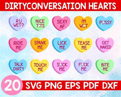 Naughty Conversation Hearts Svgdirty Candy Heart Svgcandy Etsy Australia