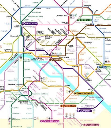 Large Paris Metro Map