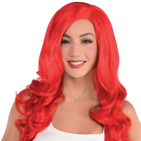 Red Long Glam Wig Party City