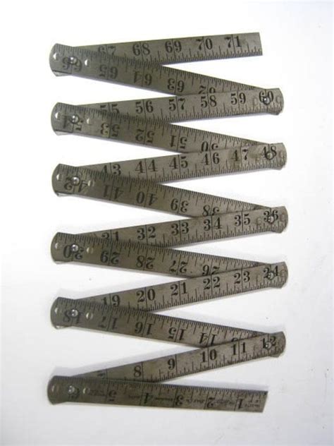 Vintage 6 Foot Metal Folding Ruler The Lufkin Rule Co No