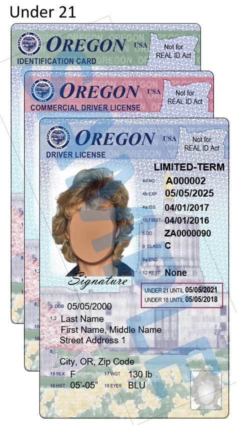 Oregon Department Of Transportation Sample Oregon Driver Licenses And
