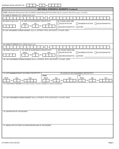 Va Form 21 0781 Printable Fillable In Pdf Origin Form Studio