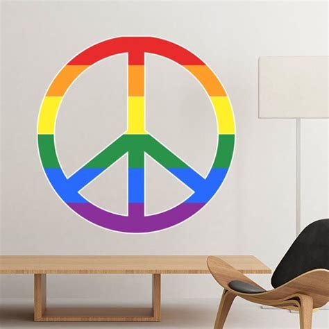 lgbt rainbow gay lesbian transgender bisexuals support anti war sign wall sticker art decals
