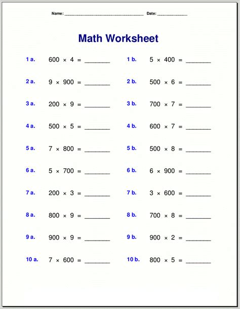 Free Printable Math Worksheets For Grade 4 Activity Shelter