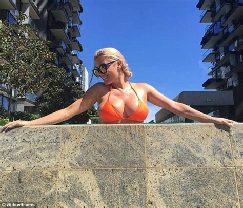 Zilda Williams Flaunts Her Ample Cleavage In A Tiny Bikini Daily Mail Online