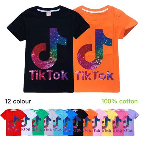 Douyin Tiktok App Children Short Sleeved T Shirt Cotton Tshirt Kids