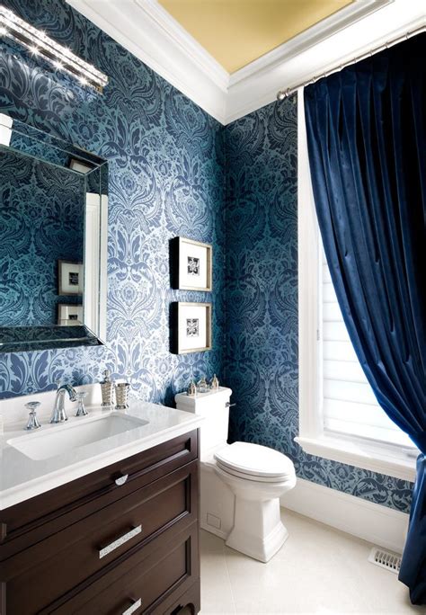 Navy And White Wallpaper Bathroom Modern Bathroom Ideas To Add Sleek