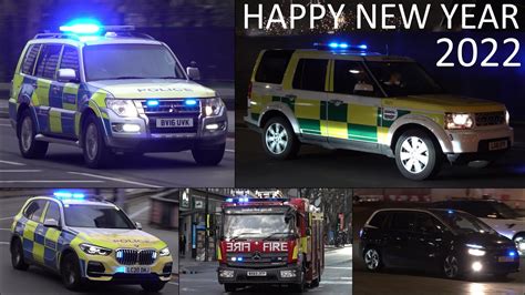 Emergency Vehicles Responding During New Years Eve Chaos In London