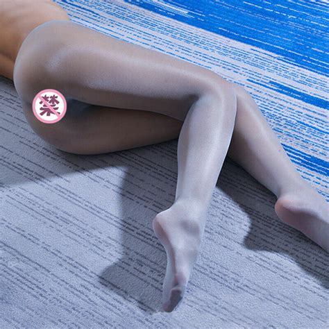 5d Women Seamless Sheer Stockings High Waist Glossy Oil Shiny Pantyhose