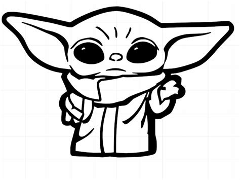 Baby Yoda Vinyl Grogu Star Wars The Mandalorian Decal Car Etsy