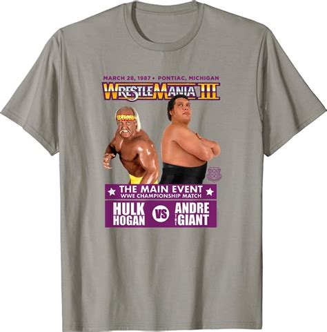 Wwe Hulk Hogan Vs Andre The Giant T Shirt Amazon Co Uk Clothing