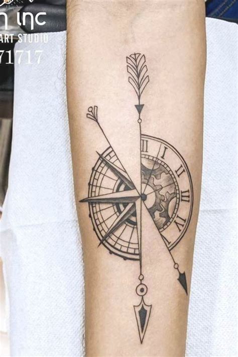 Discover 84 Half Clock Half Compass Tattoo Super Hot Vn