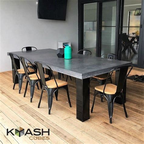 Concrete tables and polished concrete tables, made to measure, with a huge choice of legs and bases in steel and timber. Polished concrete 8 to 10 seater dining table with 4 ...
