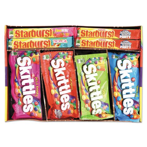 Wrigleys Skittles And Starburst Fruity Candy Variety Box Assorted 30