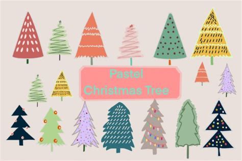 Pastel Christmas Tree Graphic By Pj Fonttein · Creative Fabrica