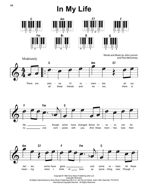 The Beatles In My Life Sheet Music