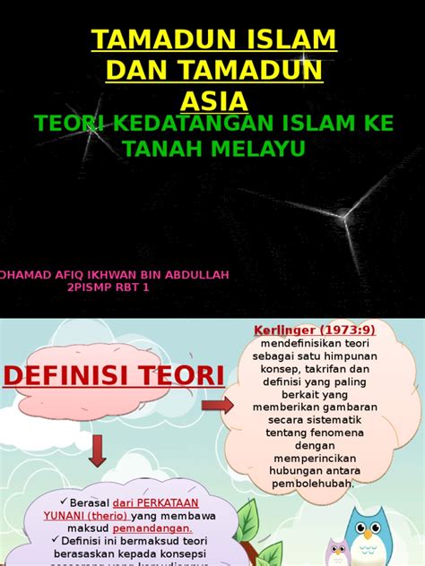 Teori kedatangan islam ketanah melayu dari india. Teori Kedatangan Islam ke Tanah Melayu_TITAS.pptx