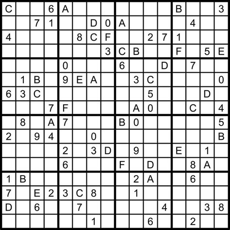 Hexadoku Sudoku 16x16 16x16 Sudoku Sudoku Print Mega Etsy