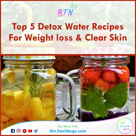 Detox Water For Weight Loss Clear Glowing Skin Beauty Tips By Nim