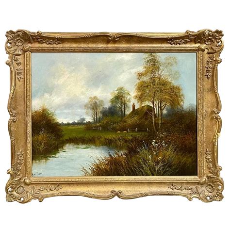 Antique English Oil Painting On Canvas For Sale At 1stdibs