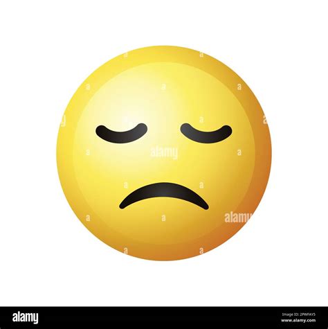 High Quality Emoticon On White Background Pensive Remorseful Face
