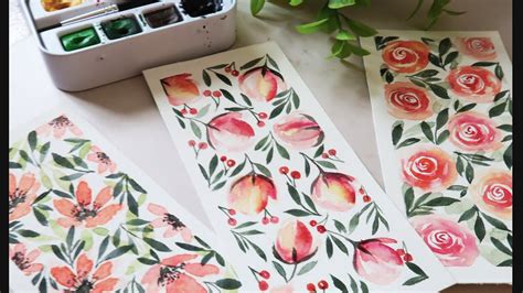 Just one of millions of high quality products available. Watercolor Floral Pattern BOOKMARK Painting Tutorial ...