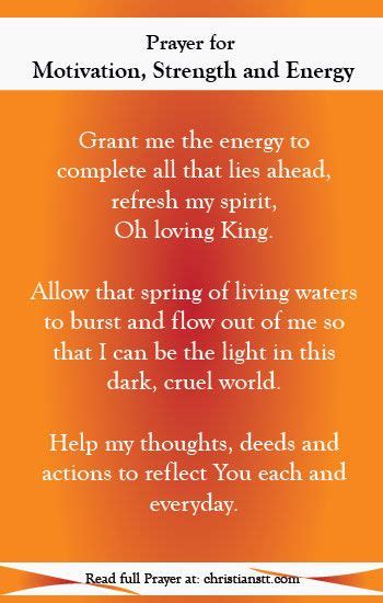 Inspirational Prayers For Motivation Strength And Energy