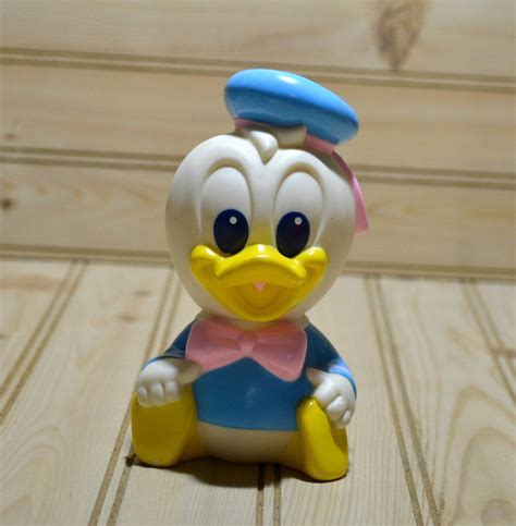 Vintage 1980s Disney Rubber Baby Donald Duck Toy Squeaky Collectible
