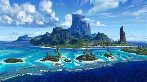 Download Disney S Complete Motunui Island Scene From Moana Movie And More Moana Disney Art