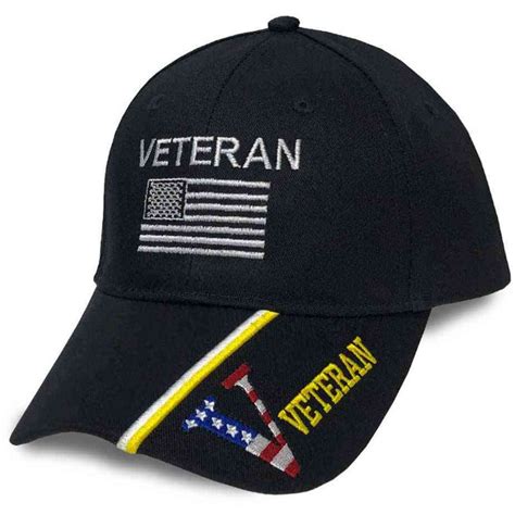 Us Veteran Hat With Embroidered Us Flag Olive Drab
