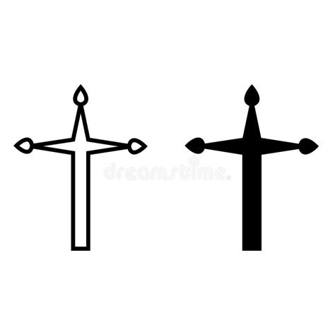 Christian Cross Vector Icon Religion Illustration Sign Creed Symbol