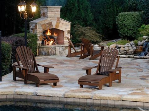 Double Sided Outdoor Patio Stone Fireplace